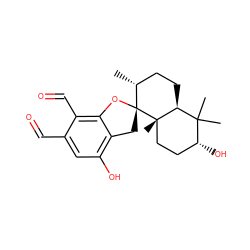 C[C@@H]1CC[C@H]2C(C)(C)[C@H](O)CC[C@]2(C)[C@@]12Cc1c(O)cc(C=O)c(C=O)c1O2 ZINC000003823557