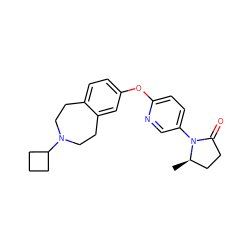 C[C@@H]1CCC(=O)N1c1ccc(Oc2ccc3c(c2)CCN(C2CCC2)CC3)nc1 ZINC000038836762