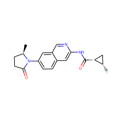 C[C@@H]1CCC(=O)N1c1ccc2cc(NC(=O)[C@@H]3C[C@@H]3F)ncc2c1 ZINC000169700140