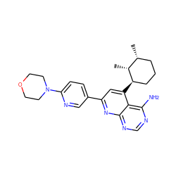 C[C@@H]1CCC[C@@H](c2cc(-c3ccc(N4CCOCC4)nc3)nc3ncnc(N)c23)[C@@H]1C ZINC000027984784