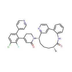 C[C@@H]1CCC[C@H](N2CCC(c3c(-c4ccncc4)ccc(Cl)c3F)=CC2=O)c2cc(ccn2)-c2ccccc2NC1=O ZINC000220115360