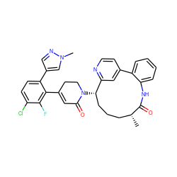 C[C@@H]1CCC[C@H](N2CCC(c3c(-c4cnn(C)c4)ccc(Cl)c3F)=CC2=O)c2cc(ccn2)-c2ccccc2NC1=O ZINC000220105581