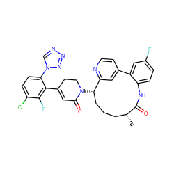 C[C@@H]1CCC[C@H](N2CCC(c3c(-n4cnnn4)ccc(Cl)c3F)=CC2=O)c2cc(ccn2)-c2cc(F)ccc2NC1=O ZINC000220119345