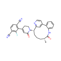 C[C@@H]1CCC[C@H](N2CCC(c3c(C#N)ccc(C#N)c3F)=CC2=O)c2cc(ccn2)-c2ccccc2NC1=O ZINC000220109680