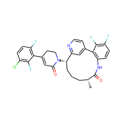 C[C@@H]1CCC[C@H](N2CCC(c3c(F)ccc(Cl)c3F)=CC2=O)c2cc(ccn2)-c2c(ccc(F)c2F)NC1=O ZINC000220127176