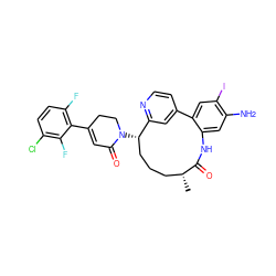 C[C@@H]1CCC[C@H](N2CCC(c3c(F)ccc(Cl)c3F)=CC2=O)c2cc(ccn2)-c2cc(I)c(N)cc2NC1=O ZINC001772584695