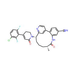 C[C@@H]1CCC[C@H](N2CCC(c3c(F)ccc(Cl)c3F)=CC2=O)c2cc(ccn2)-c2ccc(C#N)cc2NC1=O ZINC000220108630