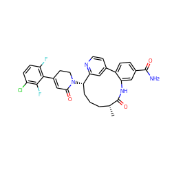 C[C@@H]1CCC[C@H](N2CCC(c3c(F)ccc(Cl)c3F)=CC2=O)c2cc(ccn2)-c2ccc(C(N)=O)cc2NC1=O ZINC000220099207