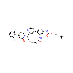 C[C@@H]1CCC[C@H](N2CCC(c3c(F)ccc(Cl)c3F)=CC2=O)c2cc(ccn2)-c2ccc(NC(=O)OCCOC(C)(C)C)cc2NC1=O ZINC000220121745