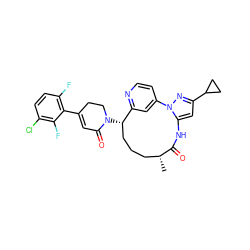 C[C@@H]1CCC[C@H](N2CCC(c3c(F)ccc(Cl)c3F)=CC2=O)c2cc(ccn2)-n2nc(C3CC3)cc2NC1=O ZINC001772606692