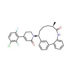 C[C@@H]1CCC[C@H](N2CCC(c3c(F)ccc(Cl)c3F)=CC2=O)c2cccc(c2)-c2ccccc2NC1=O ZINC000220127085