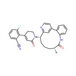 C[C@@H]1CCC[C@H](N2CCC(c3c(F)cccc3C#N)=CC2=O)c2cc(ccn2)-c2ccccc2NC1=O ZINC000220118701