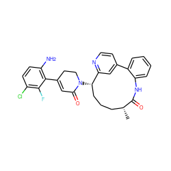 C[C@@H]1CCC[C@H](N2CCC(c3c(N)ccc(Cl)c3F)=CC2=O)c2cc(ccn2)-c2ccccc2NC1=O ZINC000220100749