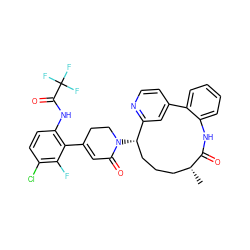 C[C@@H]1CCC[C@H](N2CCC(c3c(NC(=O)C(F)(F)F)ccc(Cl)c3F)=CC2=O)c2cc(ccn2)-c2ccccc2NC1=O ZINC000220114634