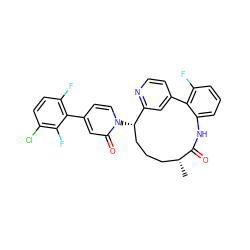 C[C@@H]1CCC[C@H](n2ccc(-c3c(F)ccc(Cl)c3F)cc2=O)c2cc(ccn2)-c2c(F)cccc2NC1=O ZINC000220121213