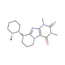 C[C@@H]1CCCC[C@@H]1N1CCCn2c1nc1c2c(=O)n(C)c(=O)n1C ZINC000095576591