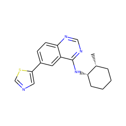 C[C@@H]1CCCC[C@@H]1Nc1ncnc2ccc(-c3cncs3)cc12 ZINC000299852002