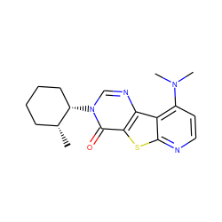 C[C@@H]1CCCC[C@@H]1n1cnc2c(sc3nccc(N(C)C)c32)c1=O ZINC000013676123