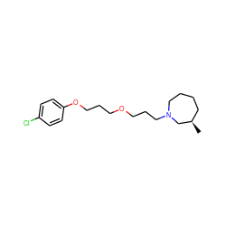 C[C@@H]1CCCCN(CCCOCCCOc2ccc(Cl)cc2)C1 ZINC000040410433