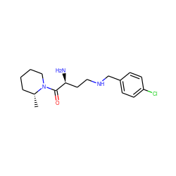 C[C@@H]1CCCCN1C(=O)[C@@H](N)CCNCc1ccc(Cl)cc1 ZINC000013561258