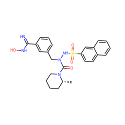 C[C@@H]1CCCCN1C(=O)N(Cc1cccc(C(=N)NO)c1)NS(=O)(=O)c1ccc2ccccc2c1 ZINC000029346906