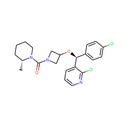 C[C@@H]1CCCCN1C(=O)N1CC(O[C@@H](c2ccc(Cl)cc2)c2cccnc2Cl)C1 ZINC000073257745