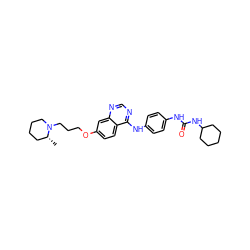 C[C@@H]1CCCCN1CCCOc1ccc2c(Nc3ccc(NC(=O)NC4CCCCC4)cc3)ncnc2c1 ZINC000473243943