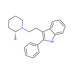 C[C@@H]1CCCCN1CCc1c(-c2ccccc2)[nH]c2ccccc12 ZINC000003922292