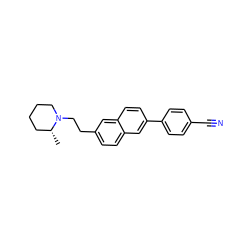 C[C@@H]1CCCCN1CCc1ccc2cc(-c3ccc(C#N)cc3)ccc2c1 ZINC000028901307