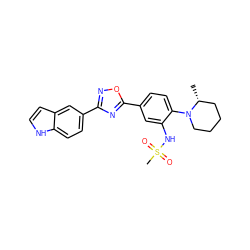 C[C@@H]1CCCCN1c1ccc(-c2nc(-c3ccc4[nH]ccc4c3)no2)cc1NS(C)(=O)=O ZINC000118845259