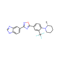 C[C@@H]1CCCCN1c1ccc(-c2nc(-c3ccc4[nH]cnc4c3)no2)cc1C(F)(F)F ZINC000118842655