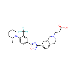 C[C@@H]1CCCCN1c1ccc(-c2nc(-c3ccc4c(c3)CN(CCC(=O)O)CC4)no2)cc1C(F)(F)F ZINC000118855173