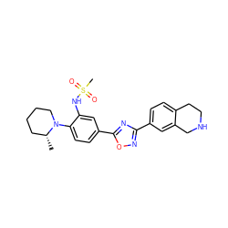 C[C@@H]1CCCCN1c1ccc(-c2nc(-c3ccc4c(c3)CNCC4)no2)cc1NS(C)(=O)=O ZINC000118843852