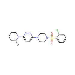 C[C@@H]1CCCCN1c1ccc(N2CCN(S(=O)(=O)c3ccccc3Cl)CC2)nn1 ZINC000042379755