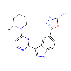 C[C@@H]1CCCCN1c1ccnc(-c2c[nH]c3ccc(-c4nnc(N)o4)cc23)n1 ZINC000203729382