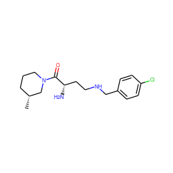 C[C@@H]1CCCN(C(=O)[C@@H](N)CCNCc2ccc(Cl)cc2)C1 ZINC000013561260