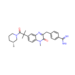 C[C@@H]1CCCN(C(=O)C(C)(C)c2ccc3c(c2)nc(Cc2ccc(C(=N)N)cc2)c(=O)n3C)C1 ZINC000013535254