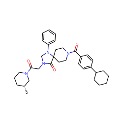 C[C@@H]1CCCN(C(=O)CN2CN(c3ccccc3)C3(CCN(C(=O)c4ccc(C5CCCCC5)cc4)CC3)C2=O)C1 ZINC000066258450