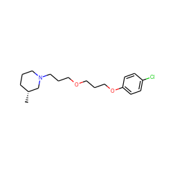 C[C@@H]1CCCN(CCCOCCCOc2ccc(Cl)cc2)C1 ZINC000040916805