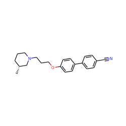 C[C@@H]1CCCN(CCCOc2ccc(-c3ccc(C#N)cc3)cc2)C1 ZINC000013859980