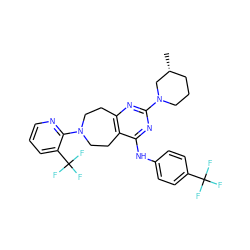 C[C@@H]1CCCN(c2nc3c(c(Nc4ccc(C(F)(F)F)cc4)n2)CCN(c2ncccc2C(F)(F)F)CC3)C1 ZINC000137678680