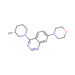 C[C@@H]1CCCN(c2ncnc3cc(N4CCOCC4)ccc23)C1 ZINC000205134317