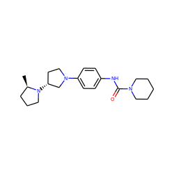 C[C@@H]1CCCN1[C@@H]1CCN(c2ccc(NC(=O)N3CCCCC3)cc2)C1 ZINC000043204919