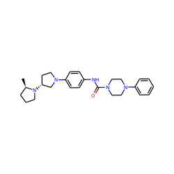 C[C@@H]1CCCN1[C@@H]1CCN(c2ccc(NC(=O)N3CCN(c4ccccc4)CC3)cc2)C1 ZINC000059260771