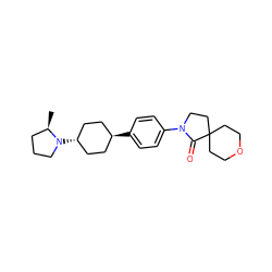 C[C@@H]1CCCN1[C@H]1CC[C@H](c2ccc(N3CCC4(CCOCC4)C3=O)cc2)CC1 ZINC001772605441