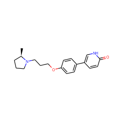 C[C@@H]1CCCN1CCCOc1ccc(-c2ccc(=O)[nH]c2)cc1 ZINC000073166293