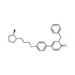 C[C@@H]1CCCN1CCCOc1ccc(-c2ccc(=O)n(Cc3ccccc3)c2)cc1 ZINC000073196963