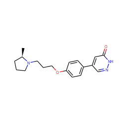 C[C@@H]1CCCN1CCCOc1ccc(-c2cn[nH]c(=O)c2)cc1 ZINC000072106103