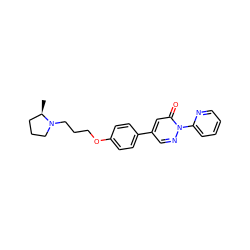 C[C@@H]1CCCN1CCCOc1ccc(-c2cnn(-c3ccccn3)c(=O)c2)cc1 ZINC000073198074