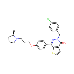 C[C@@H]1CCCN1CCCOc1ccc(-c2nn(Cc3ccc(Cl)cc3)c(=O)c3ccsc23)cc1 ZINC000072127558